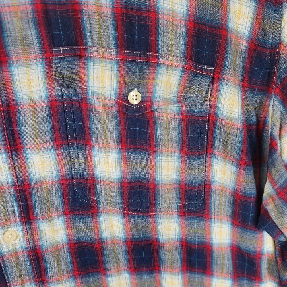 True Nation 3XL Plaid Shirt Long Sleeve Button Front‎ Pocket Men's Casual